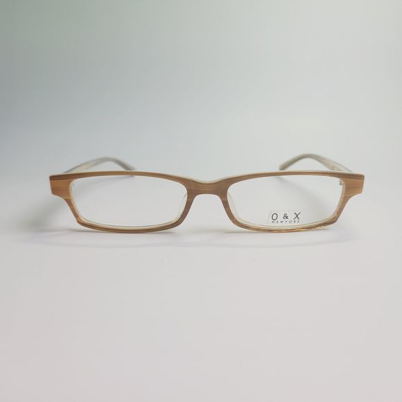 O&X New York OP-41 eyeglasses beige brown rectangular full frame 53-17 140 C7 - Picture 8 of 11
